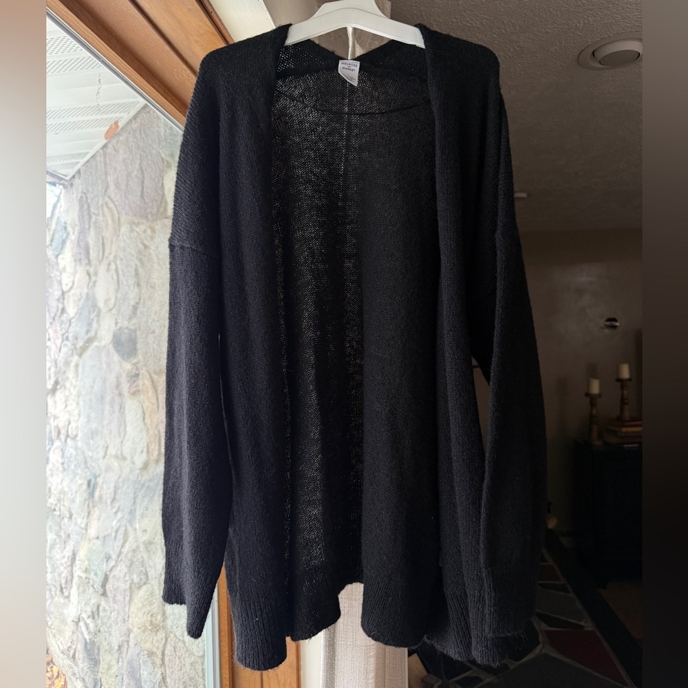 Melrose and Market Black Open-Front Cardigan